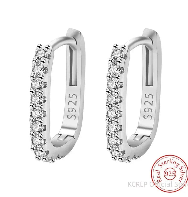EcoWarra 925 Silver Crystal Circle Hoop Earrings