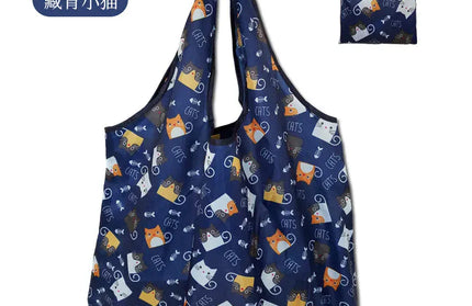 EcoWarra A-015 / 46x60x8cm Large Shopping Bag Reusable Eco Bag Grocery Package Beach Toy Storage Bags Shoulder Shopping Pouch Foldable Tote Pouch Package
