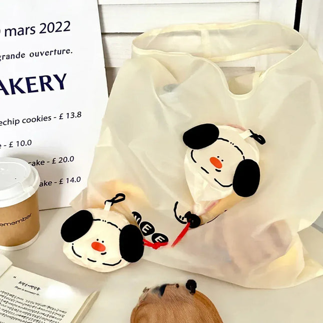 EcoWarra A Cartoon Dog Storage Bag Foldable Shopping Bag Portable Large Capacity Eco friendly Bag