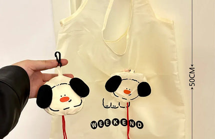 EcoWarra A Cartoon Dog Storage Bag Foldable Shopping Bag Portable Large Capacity Eco friendly Bag