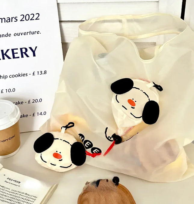 EcoWarra A Cartoon Dog Storage Bag Foldable Shopping Bag Portable Large Capacity Eco friendly Bag