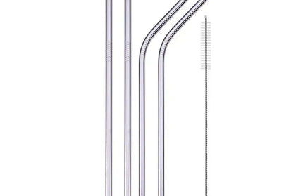 EcoWarra A UPORS Reusable Drinking Straw 304 Stainless Steel Straws Straight Bent Metal Straw with Cleaner Brush Pouch Wholesale