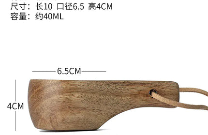 EcoWarra A1 40ml Creative Wooden Mug Outdoor Camping Traveling Mug Nordic Style Handmade Coffee Milk Cup Solid Wooden Drinking Mug