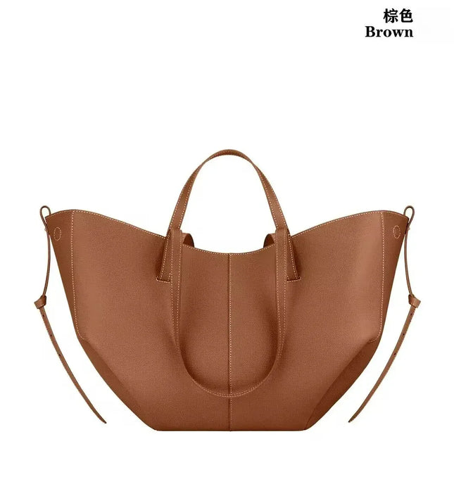 EcoWarra A1 / Large (53 10 32cm) Fashionable French wing bag genuine leather tote bag niche hand-held large capacity shoulder underarm bag, good gift