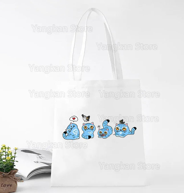 EcoWarra A141-15 Kpop Demon Hunter Canvas Bag Women Girls Simple Large Capacity Demon Hunters Handbag Shoulder Bag Tote Reusable Student Bookbag