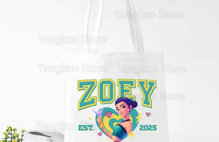 EcoWarra A141-4 Kpop Demon Hunter Canvas Bag Women Girls Simple Large Capacity Demon Hunters Handbag Shoulder Bag Tote Reusable Student Bookbag