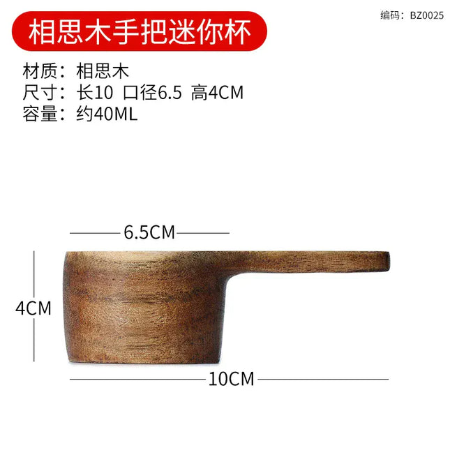 EcoWarra A2 40ml Creative Wooden Mug Outdoor Camping Traveling Mug Nordic Style Handmade Coffee Milk Cup Solid Wooden Drinking Mug