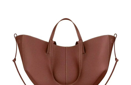 EcoWarra A4 / Large (53 10 32cm) Fashionable French wing bag genuine leather tote bag niche hand-held large capacity shoulder underarm bag, good gift