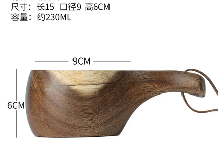 EcoWarra A5 230ml Creative Wooden Mug Outdoor Camping Traveling Mug Nordic Style Handmade Coffee Milk Cup Solid Wooden Drinking Mug