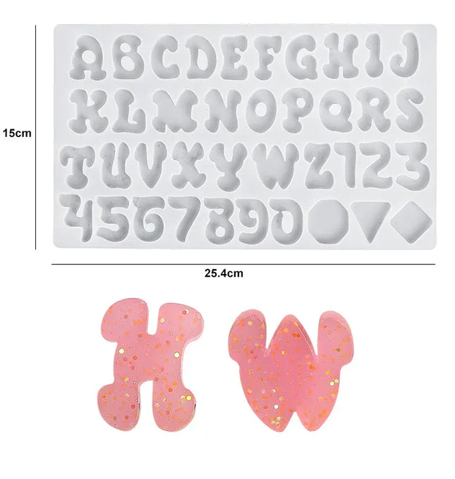 EcoWarra Alphabet & Number Resin Silicone Mold – Letter Mould for DIY Keychains, Jewelry & Pendants
