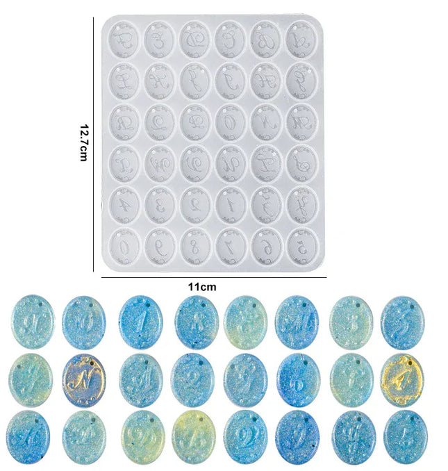 EcoWarra Alphabet & Number Resin Silicone Mold – Letter Mould for DIY Keychains, Jewelry & Pendants