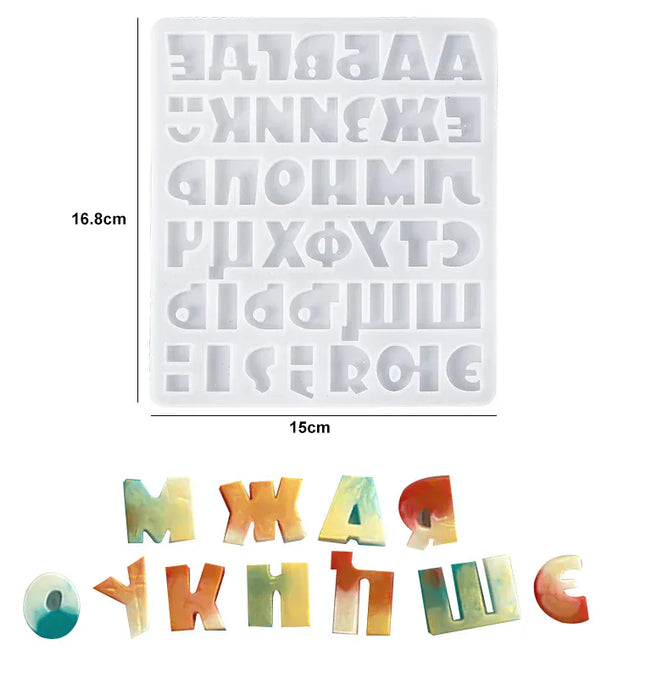 EcoWarra Alphabet & Number Resin Silicone Mold – Letter Mould for DIY Keychains, Jewelry & Pendants