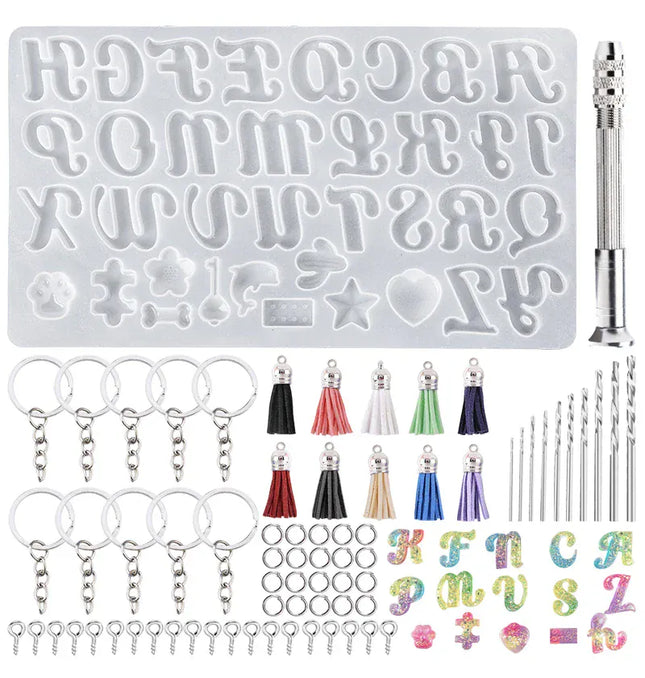 EcoWarra Alphabet & Number Resin Silicone Mold – Letter Mould for DIY Keychains, Jewelry & Pendants