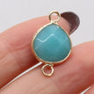 Amazonite-Golden / 23x14mm