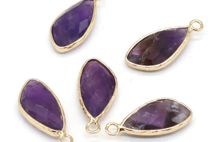 EcoWarra Amethyst 2pc Natural Rose Clear Pink Quartz Labradorite Amethysts Stone Charm Pendant for Necklaces Earrings Jewelry Making Accessories