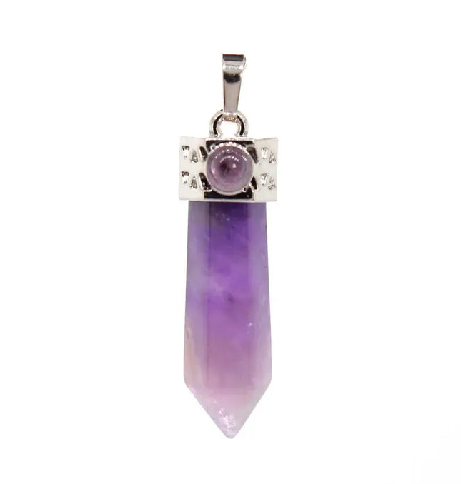 EcoWarra Amethyst Natural Amethyst Crystal Hexagonal Stone Pendants For Women Necklace DIY Charm Rose Quartz Lapis Lazuli Agate Pendant Jewellery