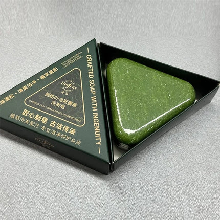 EcoWarra Anti-Hair Loss Herbal Shampoo Bar – Platycladus & Usnea for Oil Control, Dandruff Relief & Stronger Hair