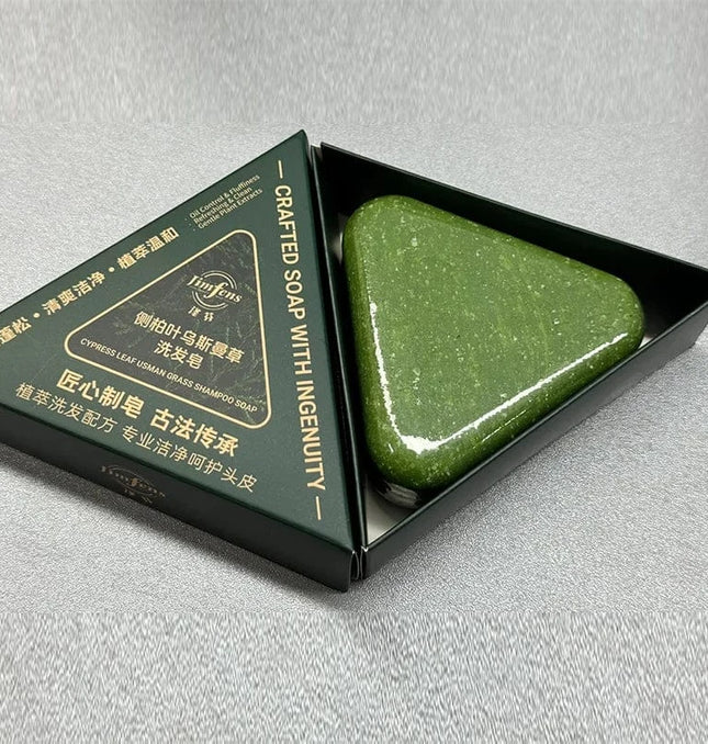 EcoWarra Anti-Hair Loss Herbal Shampoo Bar – Platycladus & Usnea for Oil Control, Dandruff Relief & Stronger Hair