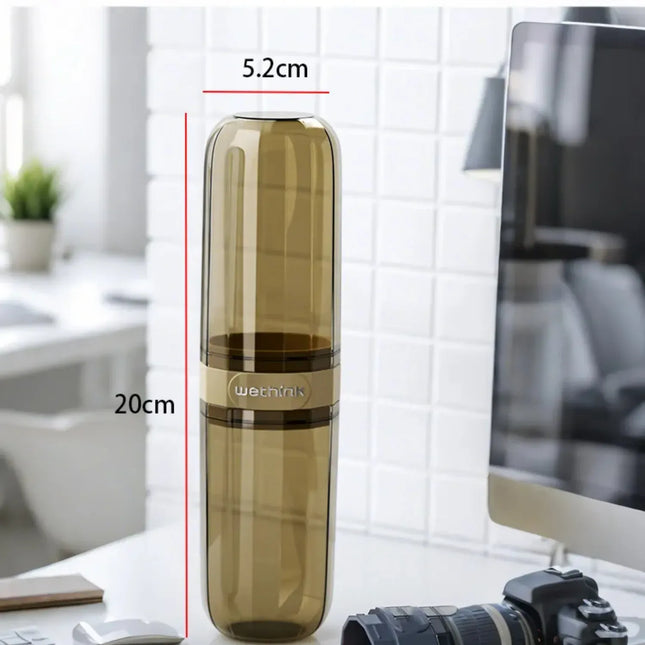 EcoWarra B transparent yellow Portable Toothpaste Toothbrush Protect Holder Case Travel Camping Storage Box Protect Toothbrush Toothpaste from Dirt and Damage