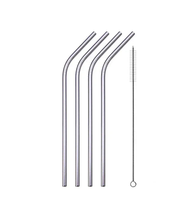 EcoWarra B UPORS Reusable Drinking Straw 304 Stainless Steel Straws Straight Bent Metal Straw with Cleaner Brush Pouch Wholesale