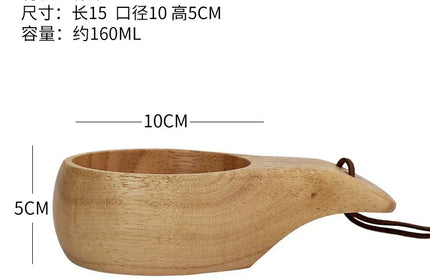 EcoWarra B2 160ml Creative Wooden Mug Outdoor Camping Traveling Mug Nordic Style Handmade Coffee Milk Cup Solid Wooden Drinking Mug