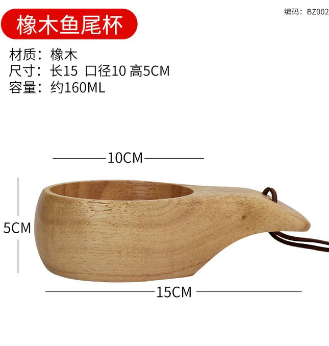 EcoWarra B2 160ml Creative Wooden Mug Outdoor Camping Traveling Mug Nordic Style Handmade Coffee Milk Cup Solid Wooden Drinking Mug