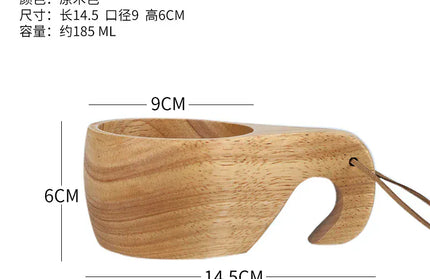 EcoWarra B3 185ml Creative Wooden Mug Outdoor Camping Traveling Mug Nordic Style Handmade Coffee Milk Cup Solid Wooden Drinking Mug