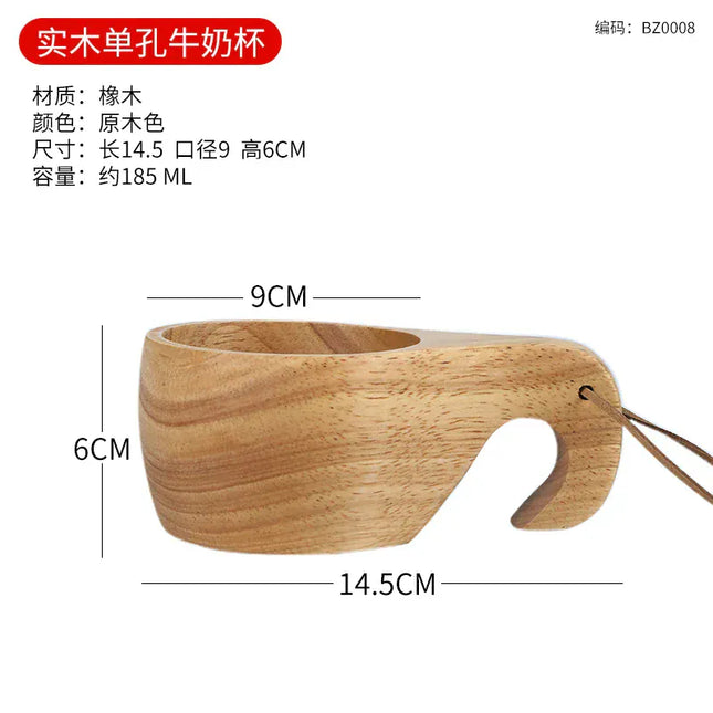 EcoWarra B3 185ml Creative Wooden Mug Outdoor Camping Traveling Mug Nordic Style Handmade Coffee Milk Cup Solid Wooden Drinking Mug