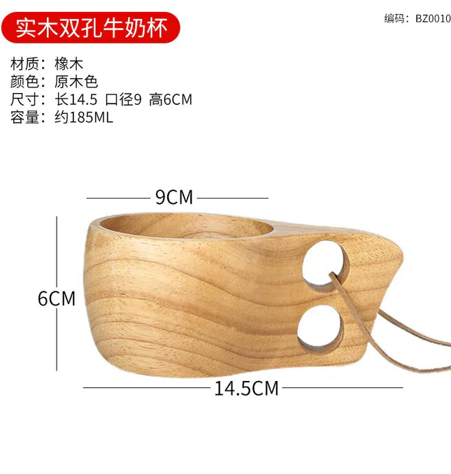 EcoWarra B4 185ml Creative Wooden Mug Outdoor Camping Traveling Mug Nordic Style Handmade Coffee Milk Cup Solid Wooden Drinking Mug