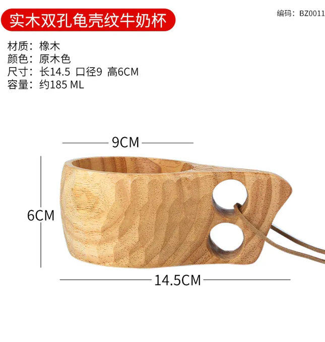 EcoWarra B8 185ml Creative Wooden Mug Outdoor Camping Traveling Mug Nordic Style Handmade Coffee Milk Cup Solid Wooden Drinking Mug