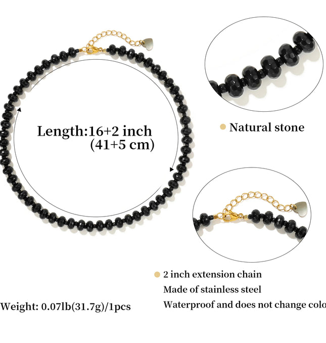 EcoWarra Badu Colorful Natural Stone Beads Necklaces for Women Bohomian Gemstone Beaded Choker Summer Beach Trendy Boho Jewelry Gift