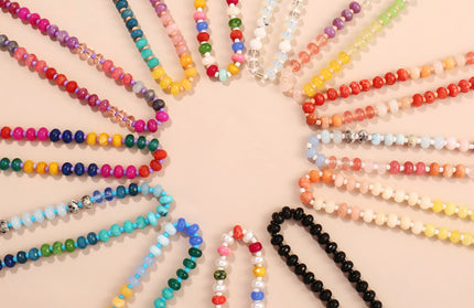 EcoWarra Badu Colorful Natural Stone Beads Necklaces for Women Bohomian Gemstone Beaded Choker Summer Beach Trendy Boho Jewelry Gift