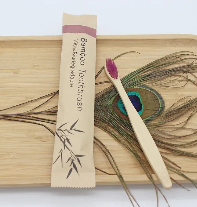 EcoWarra Bamboo Toothbrushes 100Pcs Eco Friendly Resuable Toothbrush Adult Wooden Soft Tooth Brush Eco Friendly Vegan