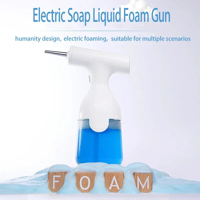 EcoWarra Beige Electric Liquid Foam Dispenser Gun Automatic Continuous Foaming Shampoo Face Wash God Detergent Bathroom Bubble