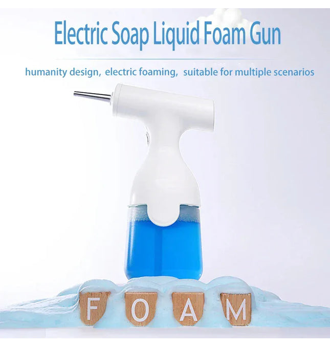 EcoWarra Beige Electric Liquid Foam Dispenser Gun Automatic Continuous Foaming Shampoo Face Wash God Detergent Bathroom Bubble