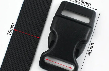 EcoWarra Black-15mm / 2Sets 1-5Sets 10-25mm Black Webbing Strap Plastic Buckles Belt Quick Release Buckle Bag Nylon Ribbon Fastener Dog Collar Closure Hook