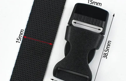 EcoWarra Black-15mm / 4Sets 1-5Sets Bag Side Plastic Buckles Clip 10-50mm Nylon Webbing Strap Release Buckle Dog Collar Fastener Ribbon Tape Closure Hook