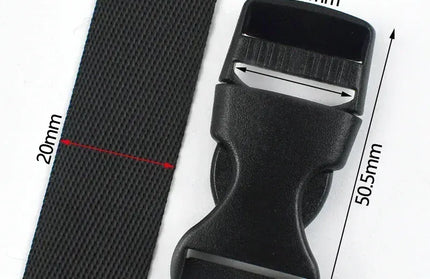 EcoWarra Black-20mm / 2Sets 1-5Sets Bag Side Plastic Buckles Clip 10-50mm Nylon Webbing Strap Release Buckle Dog Collar Fastener Ribbon Tape Closure Hook