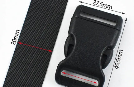 EcoWarra Black-20mm / 3Sets 1-5Sets 10-25mm Black Webbing Strap Plastic Buckles Belt Quick Release Buckle Bag Nylon Ribbon Fastener Dog Collar Closure Hook