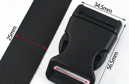 EcoWarra Black-25mm / 1Set 1-5Sets 10-25mm Black Webbing Strap Plastic Buckles Belt Quick Release Buckle Bag Nylon Ribbon Fastener Dog Collar Closure Hook