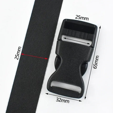 EcoWarra Black-25mm / 1Set 1-5Sets Bag Side Plastic Buckles Clip 10-50mm Nylon Webbing Strap Release Buckle Dog Collar Fastener Ribbon Tape Closure Hook