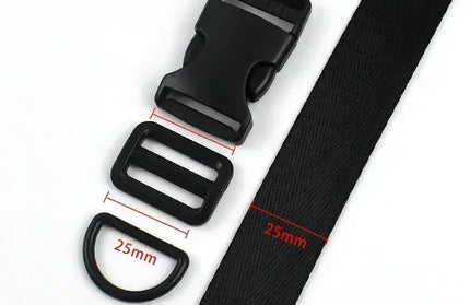 EcoWarra Black-25mm / 2Sets 20-38mm Bag Strap Repair Combination Plastic Buckles Black Nylon Webbing Release Buckle Slider Clip D Ring Hook for Dog Collar