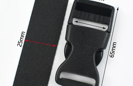 EcoWarra Black-25mm / 4Sets 1-5Sets Bag Side Plastic Buckles Clip 10-50mm Nylon Webbing Strap Release Buckle Dog Collar Fastener Ribbon Tape Closure Hook