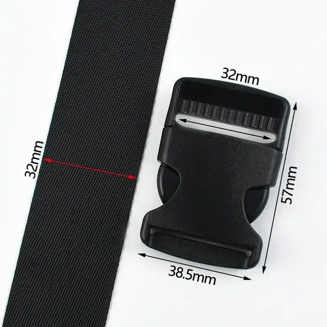 EcoWarra Black-32mm / 1Set 1-5Sets Bag Side Plastic Buckles Clip 10-50mm Nylon Webbing Strap Release Buckle Dog Collar Fastener Ribbon Tape Closure Hook