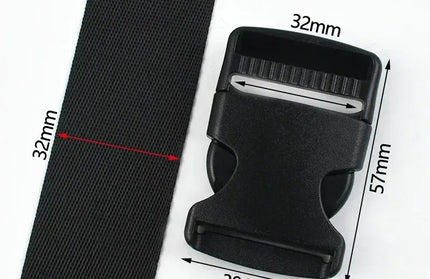 EcoWarra Black-32mm / 4Sets 1-5Sets Bag Side Plastic Buckles Clip 10-50mm Nylon Webbing Strap Release Buckle Dog Collar Fastener Ribbon Tape Closure Hook