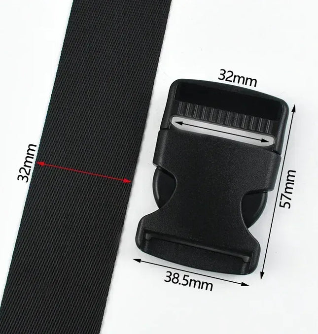 EcoWarra Black-32mm / 4Sets 1-5Sets Bag Side Plastic Buckles Clip 10-50mm Nylon Webbing Strap Release Buckle Dog Collar Fastener Ribbon Tape Closure Hook