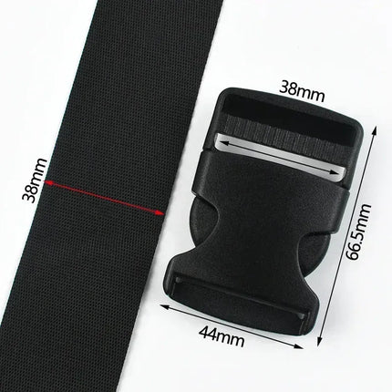 EcoWarra Black-38mm / 2Sets 1-5Sets Bag Side Plastic Buckles Clip 10-50mm Nylon Webbing Strap Release Buckle Dog Collar Fastener Ribbon Tape Closure Hook
