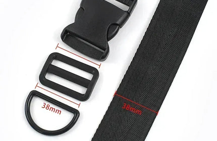 EcoWarra Black-38mm / 3Sets 20-38mm Bag Strap Repair Combination Plastic Buckles Black Nylon Webbing Release Buckle Slider Clip D Ring Hook for Dog Collar