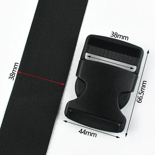 EcoWarra Black-38mm / 5Sets 1-5Sets Bag Side Plastic Buckles Clip 10-50mm Nylon Webbing Strap Release Buckle Dog Collar Fastener Ribbon Tape Closure Hook