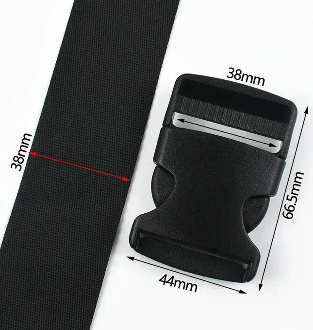 EcoWarra Black-38mm / 5Sets 1-5Sets Bag Side Plastic Buckles Clip 10-50mm Nylon Webbing Strap Release Buckle Dog Collar Fastener Ribbon Tape Closure Hook